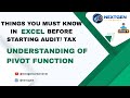 How to use Pivot Function in Excel for Audit/Tax | Part 1