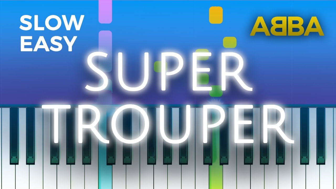 ABBA - Super Trouper - SLOW EASY Piano TUTORIAL by Piano Fun Play