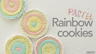 러블리소녀감성 파스텔 레인보우 쿠키 만들기:How to make Pastel Rainbow Ruffle cookies:パステルレインボークッキー-Cookingtree쿠킹트리