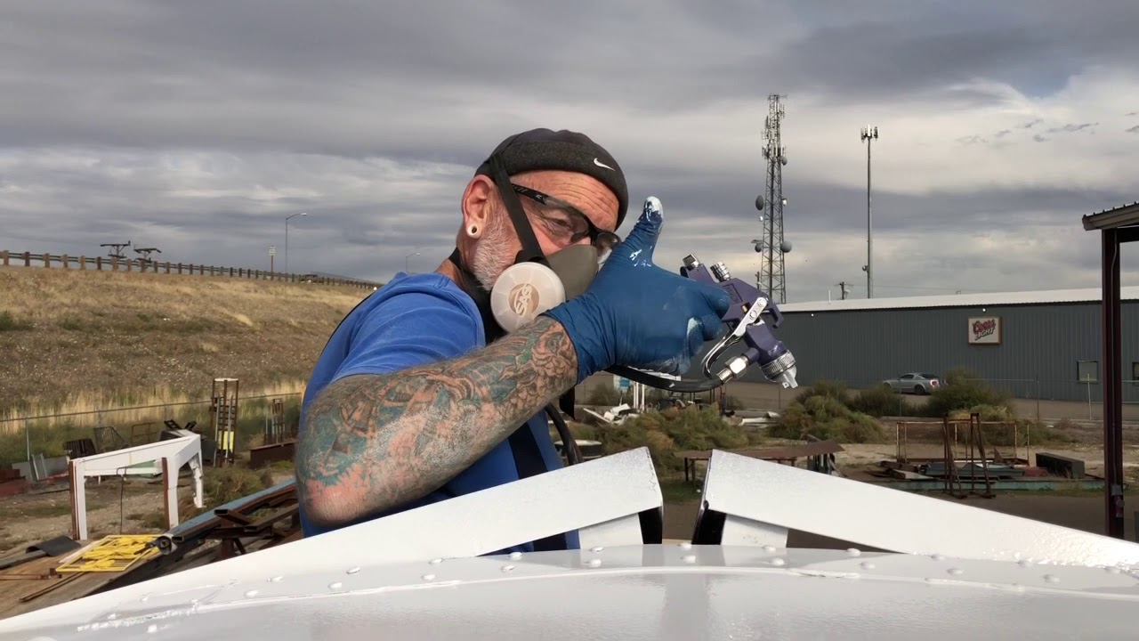 Painting the Roof of our Bus - Vlog 32 School Bus Conversion - YouTube