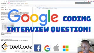 GOOGLE Coding Interview Question - Max Area of Island | LeetCode