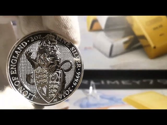 S 2 純銀貨 2オンス クイーンズビースト　2016 ライオン・イングランド Queens Beast week cont. 2016 2oz Silver 999,9 Crowned Lion of