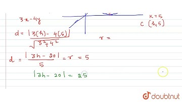 The equation of the circle of radius 5 in the first quadrant which\r\ntouches the x-axis and the...