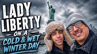 Visiting the Statue of Liberty in Freezing Winter Weather