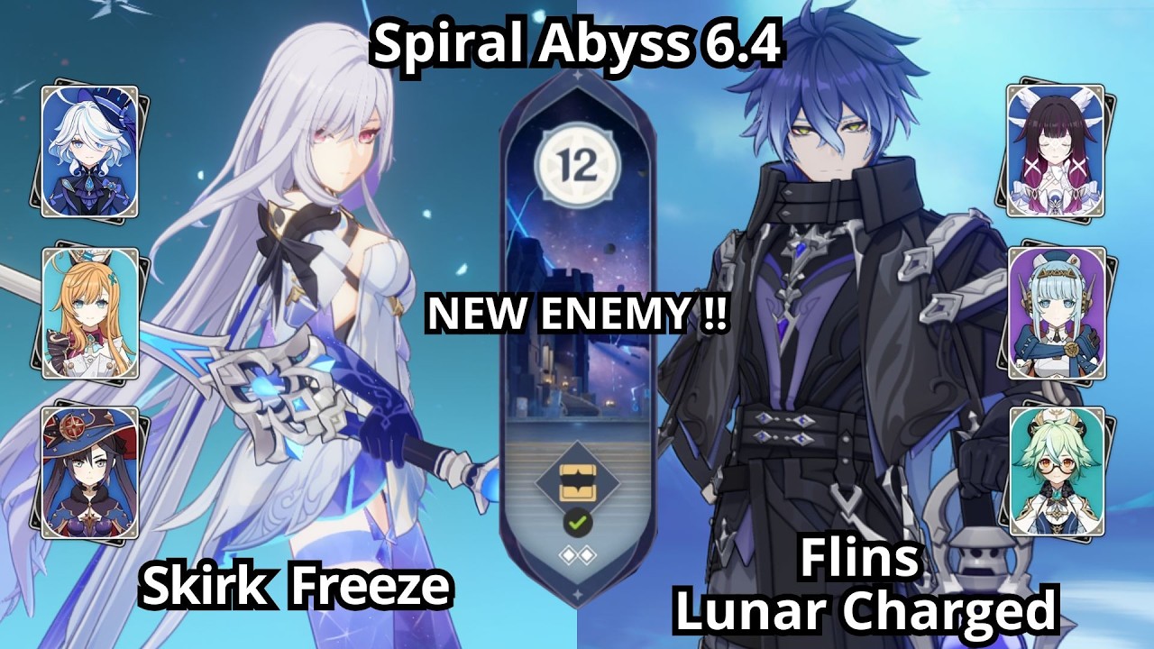 NEW !! C0 Skirk Freeze & C0 Flins Lunar Charged - Spiral Abyss Floor 12 Genshin Impact 6.4