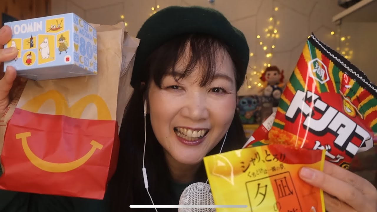 【ASMR】ムーミンハッピーセット開封🎁＆咀嚼音👄琥珀糖、グミ、ドンタコスEating Sounds