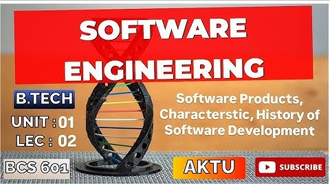 Software Engineering Unit : 01 Software Products etc. (Lec : 02) B.Tech AKTU 3rd Year BCS601