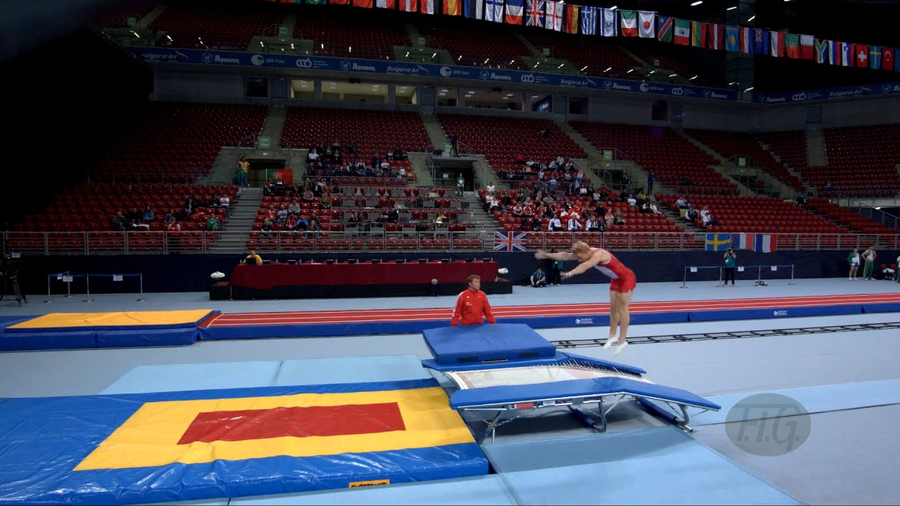 Youtube video: JOERGENSEN Mikkel (DEN) - 2017 Trampoline Worlds, Sofia (BUL) - Qualification Double Mini Routine 1