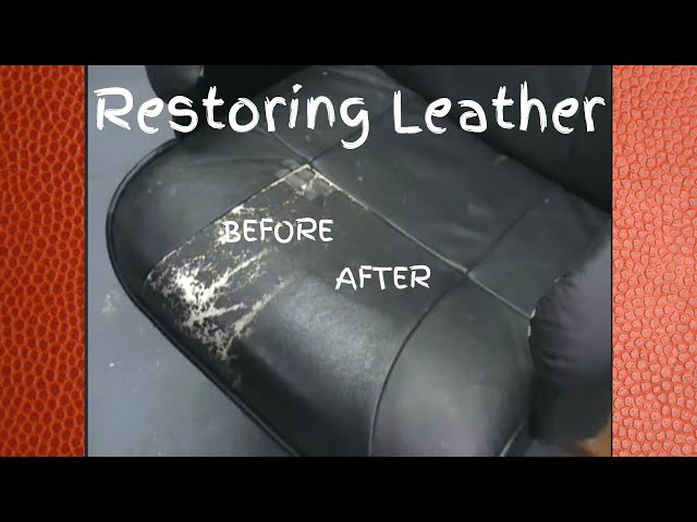 OUR LEATHER REPAIR DYES - used on this OLD FADED WORN LEATHER Couch !! 