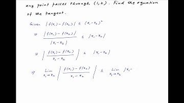 [IIT 2005] Find the equation of the tangent to the curve y = f(x) under the given conditions.