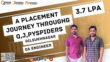 A Placement Journey Through Q,J,PySpiders Dilsukhnagar | 3.7 LPA | QA Tester |