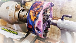 Wood turning with Epoxy Resin and Willow Burl