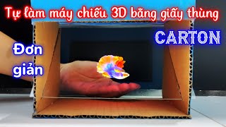 Cách làm máy chiếu 3D đơn giản bằng giấy thùng - How to make 3D hologram video projector at home screenshot 3