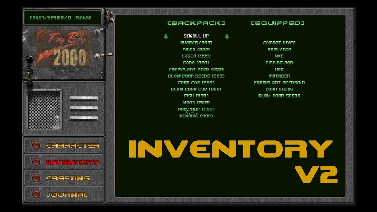 Harvest Doom: The inventory screen is done! update and next plans ...