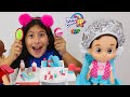 Mi muñeca maria clara fue al salón de belleza ❤️ Pretend play beauty salon