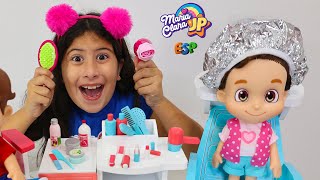  Mi muñeca maria clara fue al salón de belleza ❤️ Pretend play beauty salon 