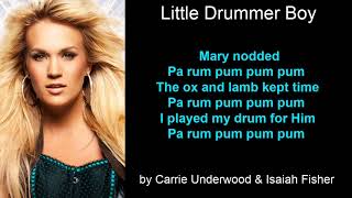 Little Drummer Boy by Carrie Underwood feat Isaiah Fisher (Lyric Video)