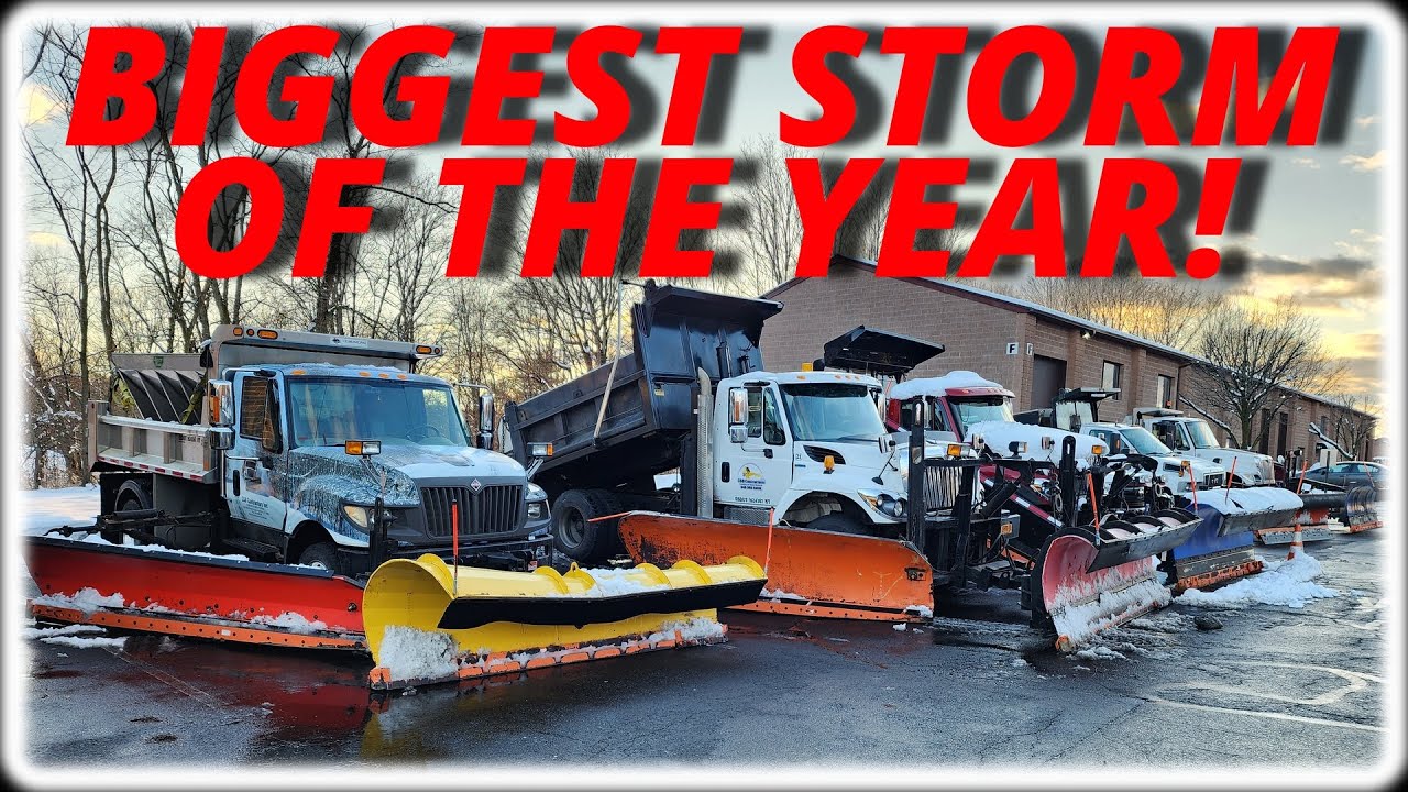 Biggest Storm Of The Season – Municipal Snow Plowing - YouTube