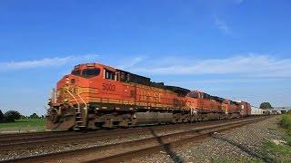 BNSF C44-9W 5003 & ES44C4 pair 6954 & 6760 lead a WB Manifest Train @ Vickers
