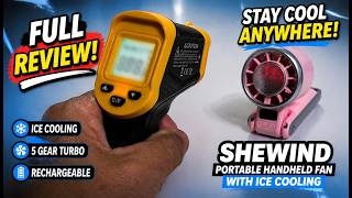 SHEWIND Portable Handheld Fan with Ice Cooling - 5 Gear High Speed Personal Turbo Fan Rechargeable, screenshot 4
