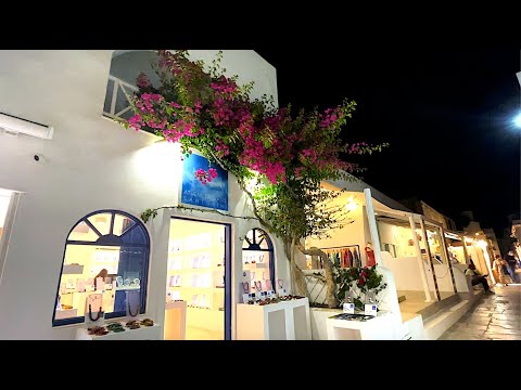 🇬🇷❤️🇬🇷❤️ САНТОРИНИ Кальдера ночью - Прогулка по ночному городу - Греция - Santorini Caldera at Night