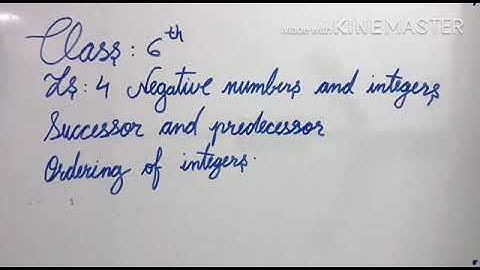 Class 6 Maths Lesson 4 Negative Numbers And Integers