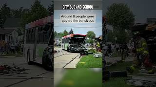 City bus and school bus crash caught on camera 😱
