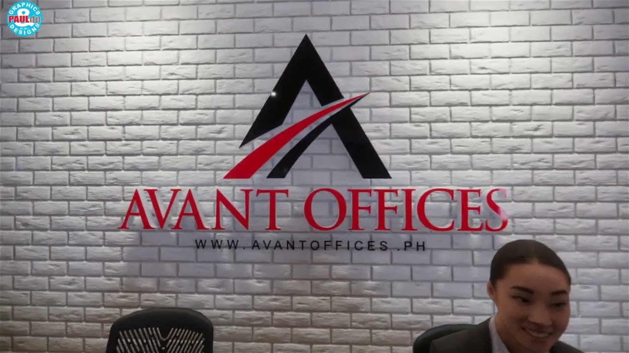 How the 3D AVANT OFFICES Signage 3D will look like in Rendered Simulation