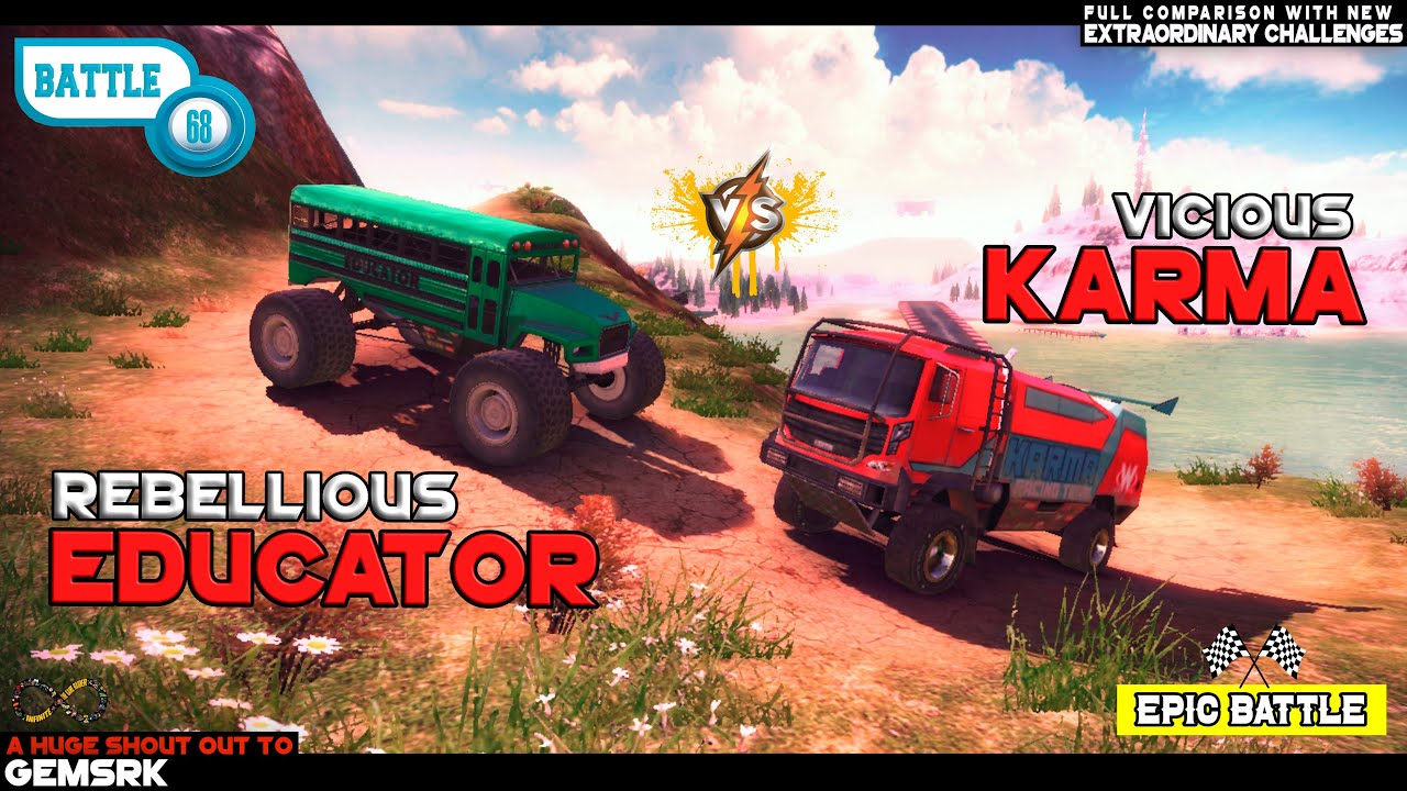 OFF THE ROAD EDUCATOR VS KARMA BATTLE | INFINITE OPEN WORLD DRIVING OTR ...