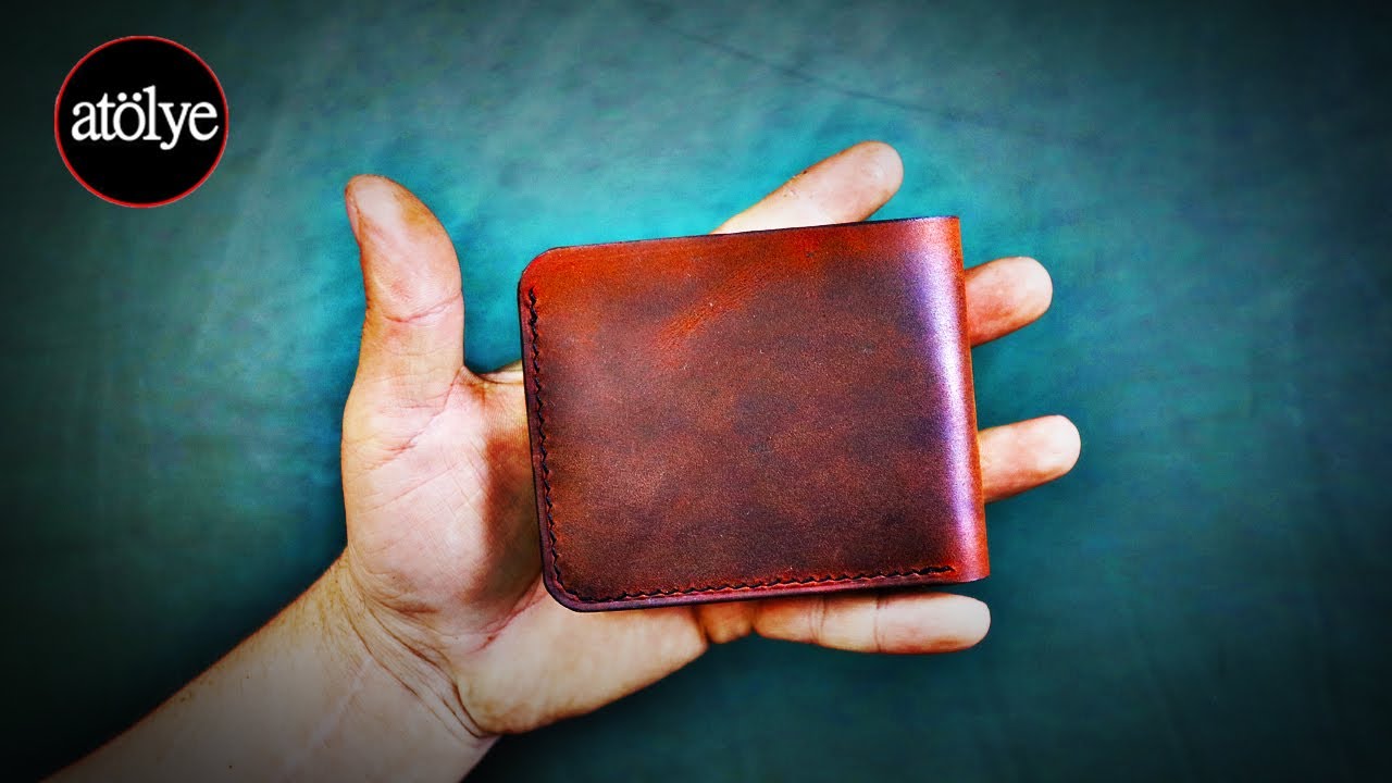 BIFOLD WALLET BLACK from pure pull-up Leather 100% handcrafted It