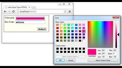 Form Input Type - color: HTML5
