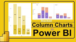 column charts in power bi | stacked column charts in power bi | column charts in depth | #4