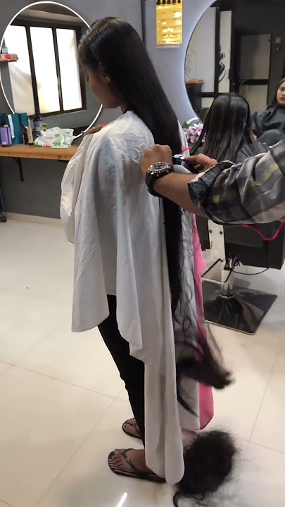 All Hairs on floor | women straight haircut | long hair cutting | Girl Haircut | #shorthair #haircut