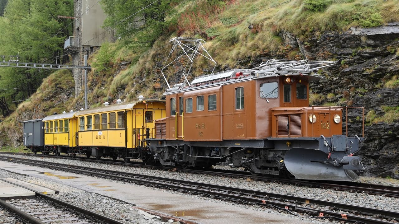RhB/Historic, Probefahrt C 114 (Club 1889) mit Krokodil 182, Rangiermanöver Pontresina, 22.09.2025