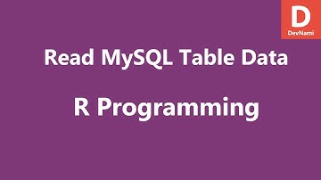 R Programming Read MySQL Table Data