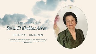 Funeral for Susan El Khabbaz Abbas | Wednesday, 11th February 2026 | 10.00am