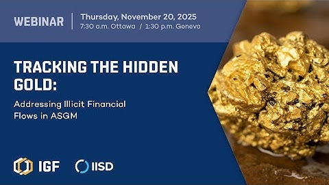 WEBINAR | Tracking the Hidden Gold: Addressing illicit financial flows in ASGM