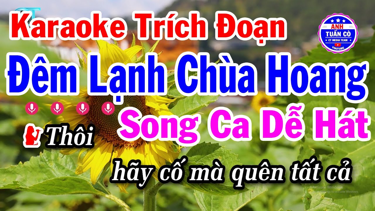 Karaoke Trích Đoạn Đêm Lạnh Chùa Hoang Beat Mới Hay Dễ Hát | Anh Tuấn Cò