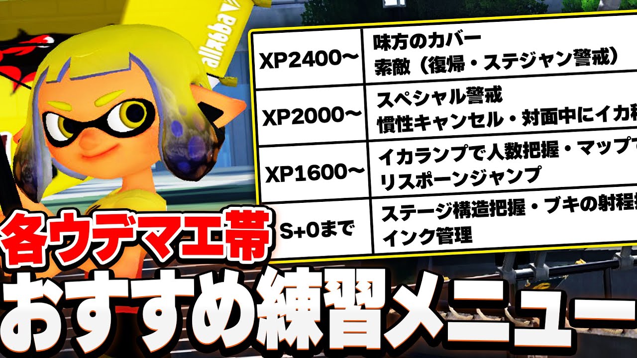 【自分に合った練習してる？】各ウデマエごとのおすすめ練習メニューを紹介！【スプラトゥーン3】