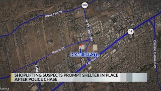 Shoplifting, police chase prompts shelter in place