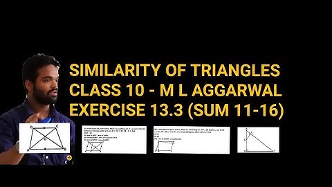 Similarity of triangles class 10 || icse || M l Aggarwal || Exercise 13.3 || Sum 11 - 16 || cbse