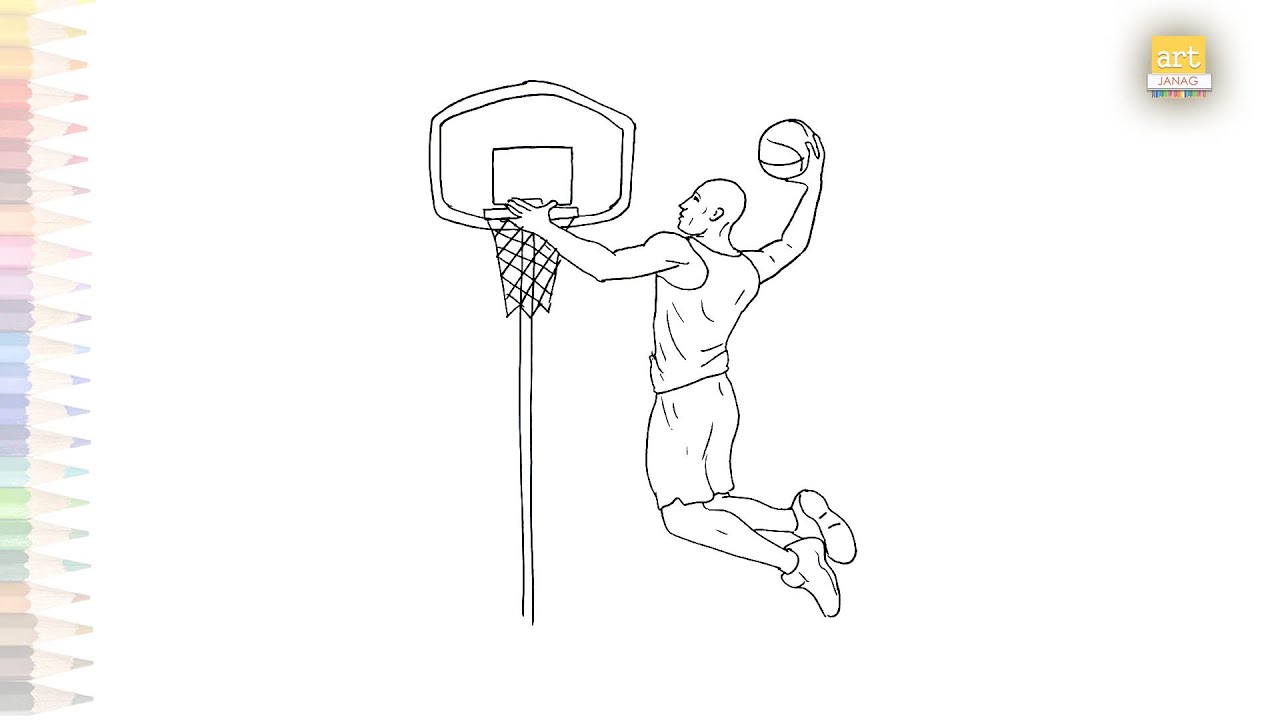 Slam Dunk Basketball Drawing Basketball Player Drawings How To Draw