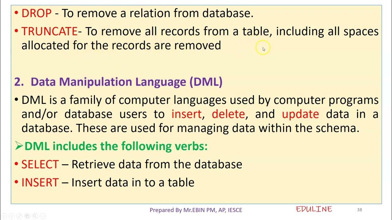 MODULE 1 - TOPIC 8 - DATABASE LANGUAGES - YouTube