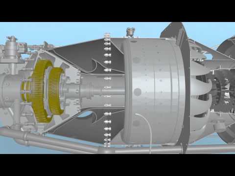 Pratt Whitney PT6A Turboprop Turbine Animation