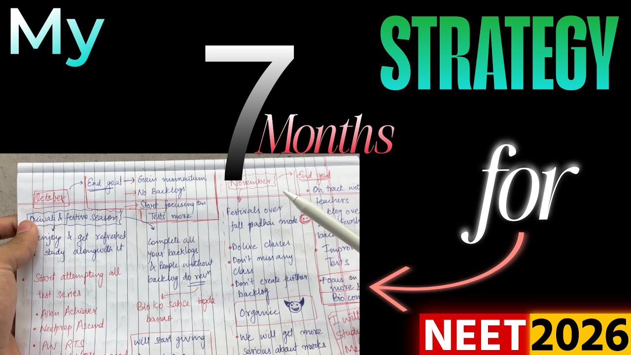 My 7 months Strategy for NEET 2026 📚 | Revision backlog test series 🤯# ...