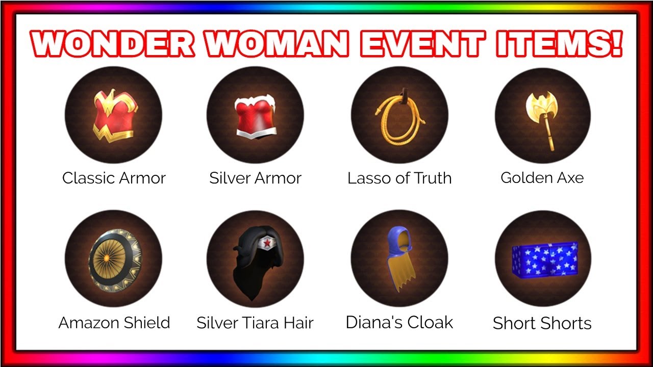 Roblox Wonder Woman Event Items Leaked Roblox New Event Youtube