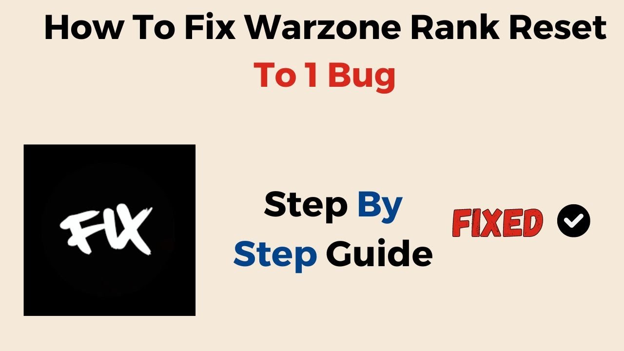 How To Fix Warzone Rank Reset To 1 Bug