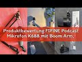 Produktbewertung FIFINE Podcast Mikrofon K688 mit Boom Arm, USB/XLR Dynamic Mic Kit mit Mute Button,