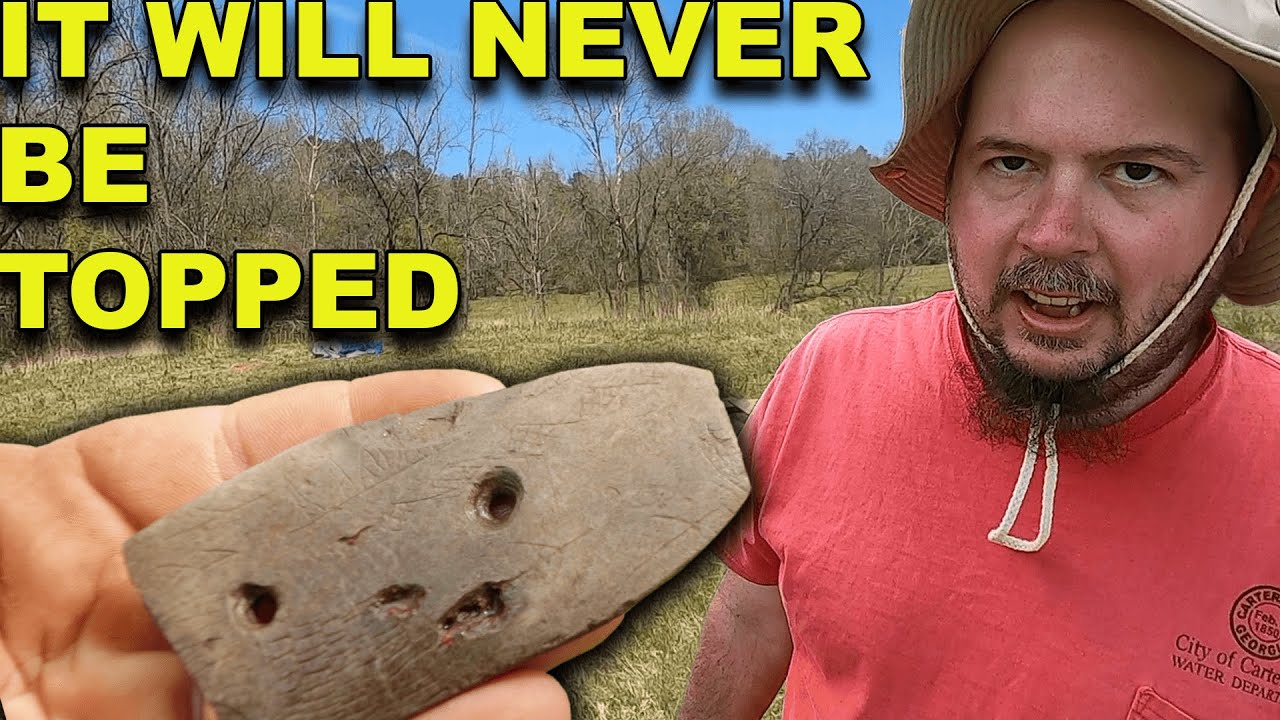 HOLY GRAIL - Gorget found etched with DRAWINGS or TREASURE MAP sifting for Native American artifacts