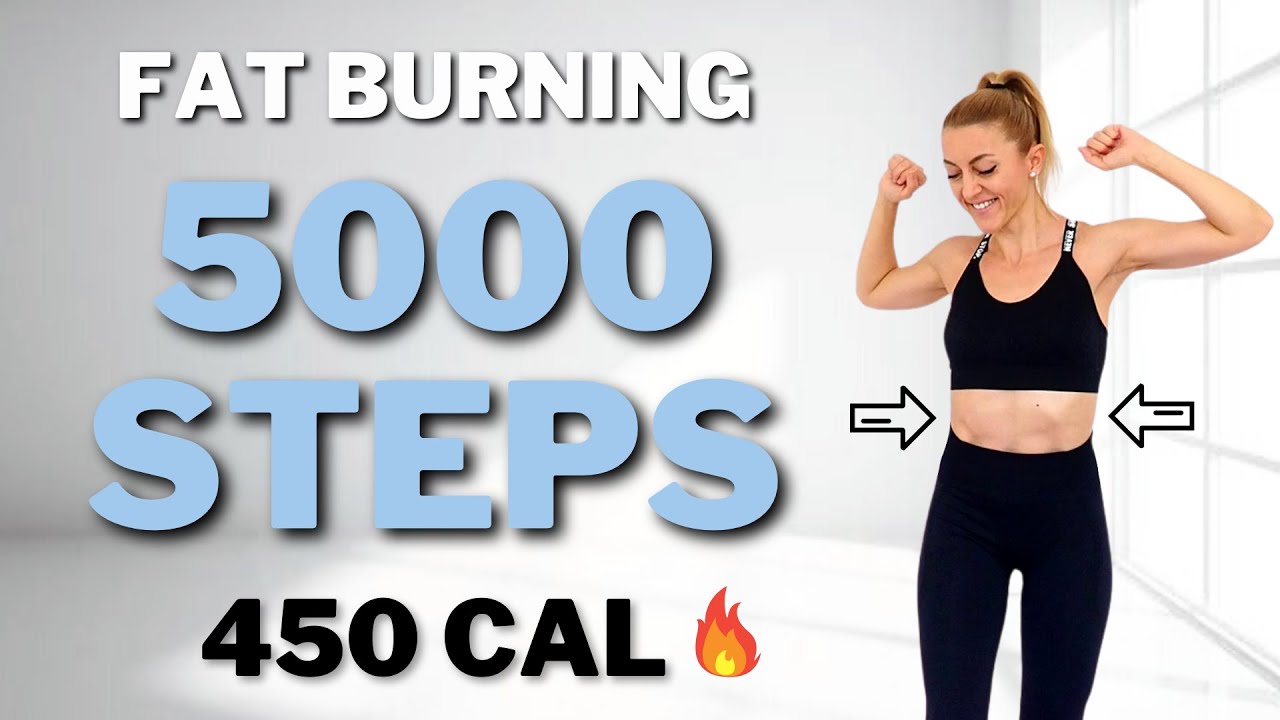 🔥5000 STEPS TURBO WALKING🔥AB FOCUSED Walking Workout for Weight Loss🔥Knee Friendly🔥No Repeats🔥